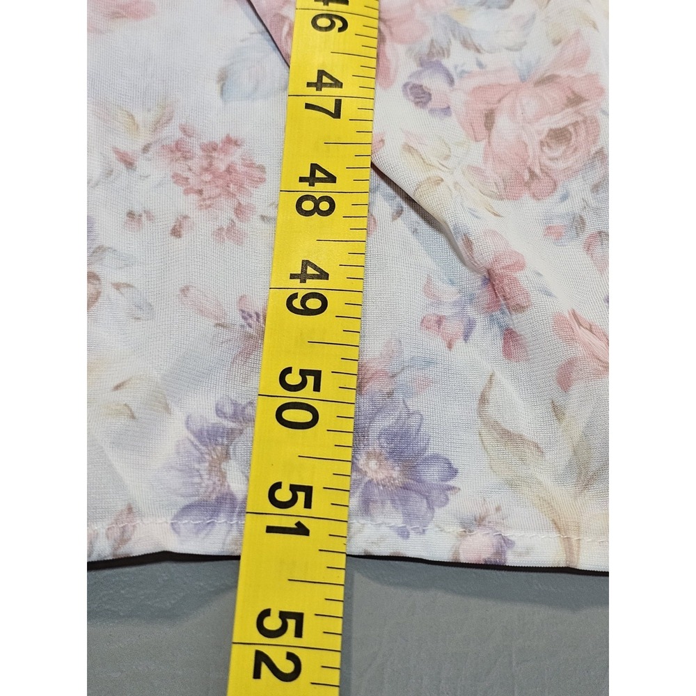 NWT Vintage LORRAINE Pink Lavendar Floral Nylon Lace Trim NIGHTGOWN Size Medium - Picture 6 of 6